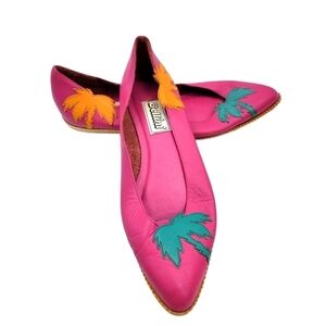 80s Multicolor Leather Shoes, Size 8, Bellini, Made in Brazil,